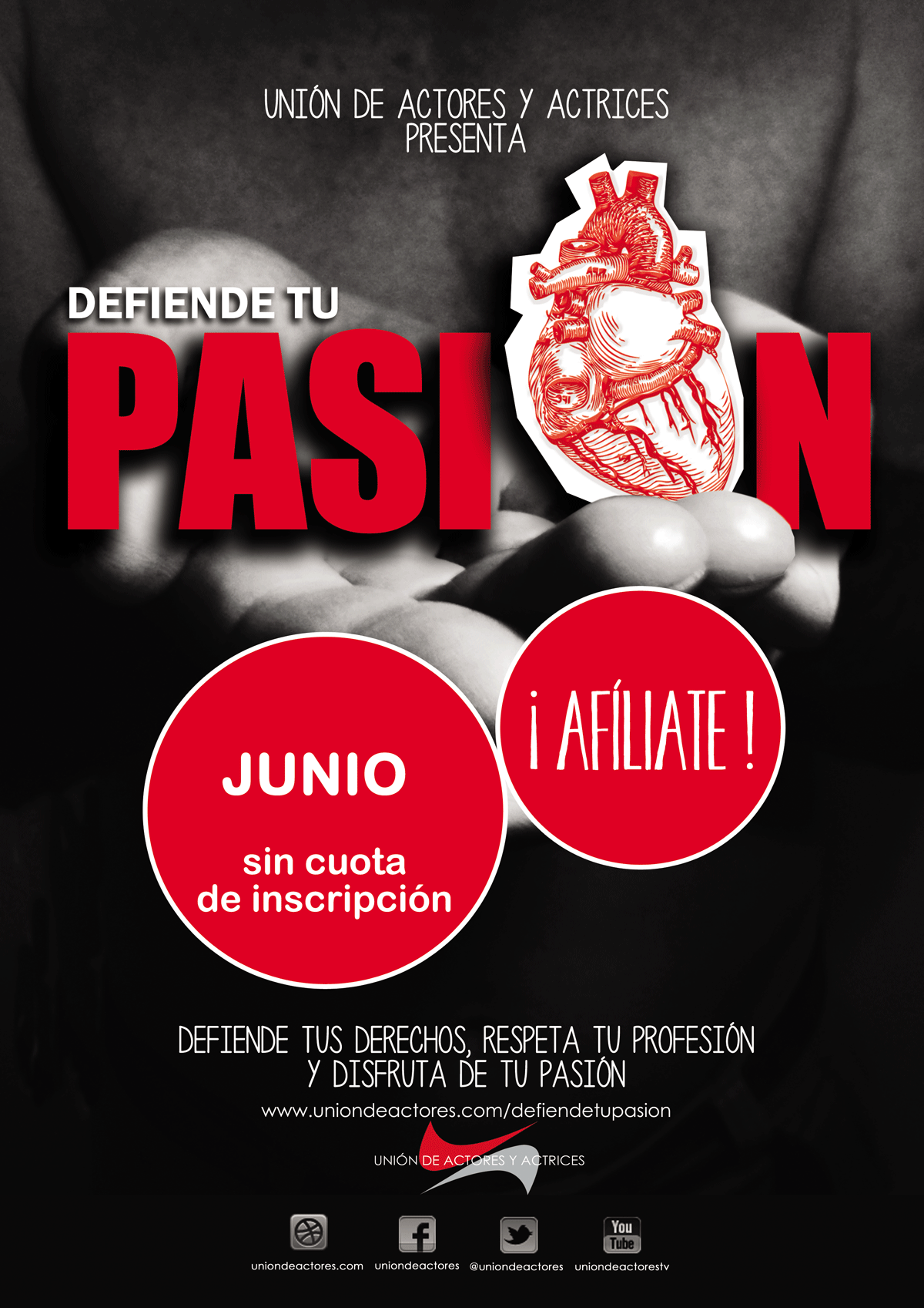 cartel DEFIENDE TU PASION sin cuota en abril y mayo 150